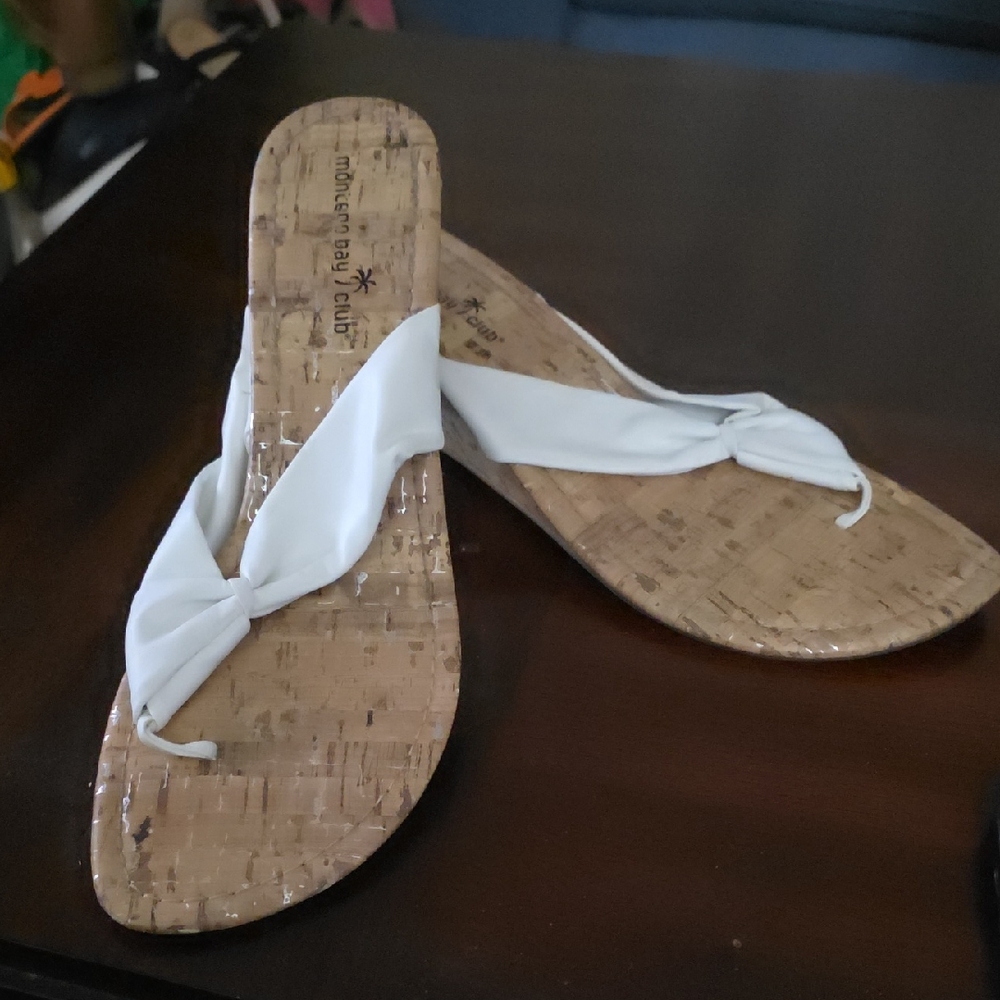 Montego Bay Club White and Tan Sandals